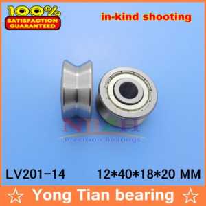 V Groove Guide roller bearings LV201-14 ZZ 12*40*18*20(Precision double row balls) ABEC-5
