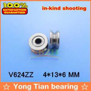 88888 High Quality V624ZZ V Groove steel roller bearings 0.157 inch ugroove 4*13*6 mm V624 624VV 624ZZ