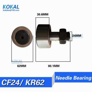 [CF24]Hot Sale Low noise CF24/KR62/KRV62 M24 62mm Cam Follower Bolt-type Needle Roller Bearing pin wheel roller