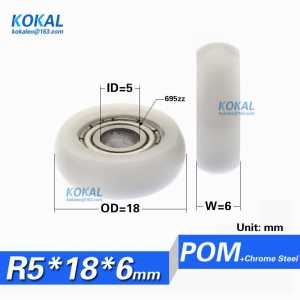[R0518-6]Free Shipping high quality 695zz bearing small roller wheel 5*18*6 bearing wheel OUTER 18MMROUND PULLEY