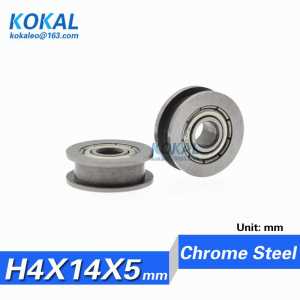 [H0414-5]1PCS/lot minisize 604 694 ball bearing with U/H grooved metal non-standard ball roller pulley with 4*14*5mm 0414HH