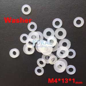 [4*13*1] hot sale 500pcs/lot inner M4 series flat nylon white PA66 washer 4*13*1MM flat plain white plastic washer