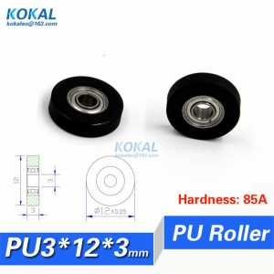 [PU0312-3]Free shipping 10PCS PU Polyurethane ball bearing roller wheel low noise 85A hardness counter roller