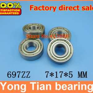 500pcs free shipping thin wall deep groove ball bearing 697ZZ 7*17*5 mm