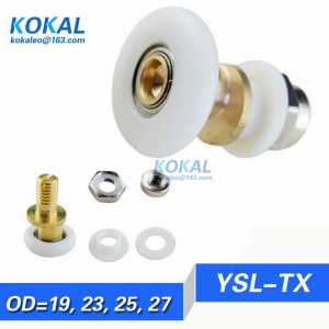 [YSL-TX] Free Shipping 8PCS glass bathroom roller wheel shower room fittings bearing copper wheel pulley