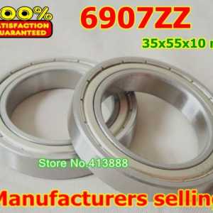 100pcs free shipping thin wall deep groove ball bearing 6907ZZ 35*55*10  mm