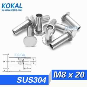 [P304-M8*20]20PCS Free Shipping SUS304 stainless steel Screw Series thin head semitubular rivets M8*20mm rivets
