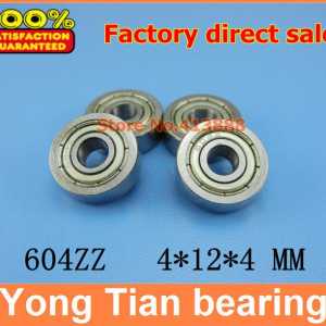 1000pcs/lot free shipping Wholesale Double Shielded Miniature Deep Groove Ball Bearings 604ZZ 4*12*4 mm