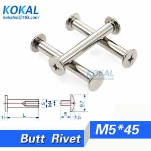 [DJ-M5*45]Free Shipping 20pcs 5*45 long length 45MM big accounting book and photo album binding bolt rivet 5*45MM