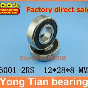 (1pcs) High quality deep groove ball bearing double rubber sealing cover 6001-2RS 12*28*8 mm