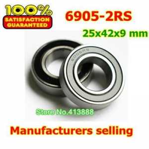 100pcs free shipping The Rubber sealing cover  Thin wall deep groove ball bearings 6905-2RS 25*42*9 mm