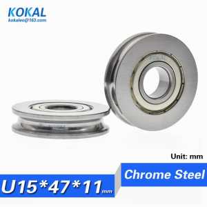 [U1547-11]1pcs/lot 1.85" U groove wire fittings hardness machine ball bearing chrome steel wheel roller 15X47X11 6202UV bearing