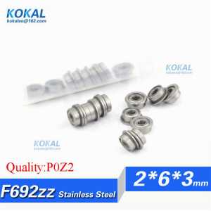 [SF692ZZ-P0]10pcs Stainless steel flange bushing dental micro ball bearing Gcr15 ABEC-3 SF692zz SF692-zz SF692 2*6*3mm