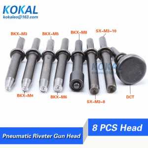 Free Shipping Pneumatic riveter head for solid rivet and semi-tubular rivet air stapler punches and clinchers
