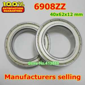 100pcs free shipping thin wall deep groove ball bearing 6908ZZ 40*62*12 mm