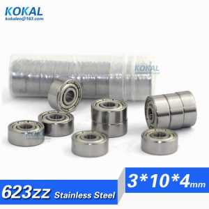 [S623ZZ]Free Shipping 10pcs high quality S623ZZ S623-2ZZ S623-Z stainless steel miniature ball bearing 3mm*10mm*4mm