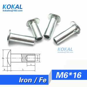 [YK-Fe-M6*16]20PCS Free Shipping M6 Series button round head socket shank Fe Iron steel Rivet with 16MM length DIY RIVET