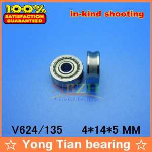 10 pcs V grooved straightener guide wheel bearings V624/135 V135 4*14*5 mm ABEC-5 Precision pulley V624ZZ 624VV