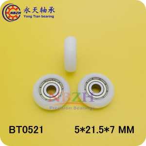 High quality door pulley bearing  0521T 5*21.5*7 mm Round plastic nylon door roller wheel bearing for sliding door