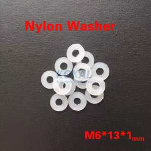 [6*13*1] High Quality 500Pcs/lot  M6 Flat Plastic Nylon Spacer Flat Washers Insulation Gasket Ring White New 6*11*1mm