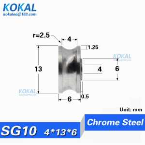 1PCS U groove GCR15 ball bearing Grooved Embroidery Machine sliding wheel steel bearing SG10 LFR50/4 4*13*6 micro ball wheels