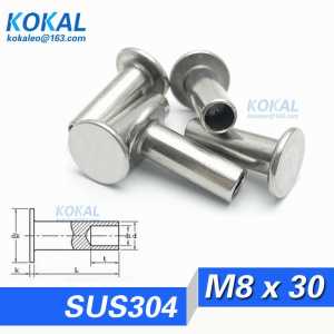 [P304-M8*30]20PCS Free Shipping SUS304 stainless steel Screw Series thin head semitubular rivets M8*30mm rivets