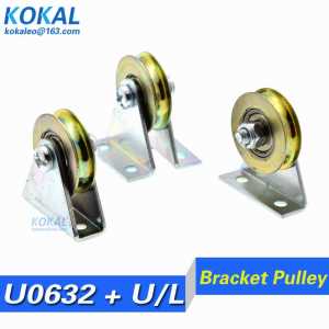 [U0632JW]1pcs triangular bracket/L bracket, U-grooved wheel, bearing wire rope pulley/crane/guide wheel, with base bearing wheel