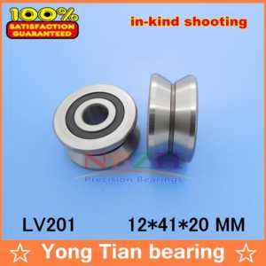 V Groove Guide roller bearings LV201 ZZ RV201/12-20 12*41*20 (Precision double row balls) ABEC-5