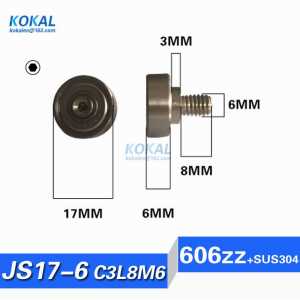 [JS17*6-C3L8M6]Free Shipping 10pcs NTBG series screw 626zz bearing wheel NTBG17-6 stainless steel M6 screw 626zz S626zz bearing