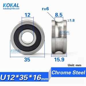 [U1235-16J] 1PCS high loading LFR5201-12 bearing V/U steel U groove type stripping machine chrome steel bearing wheel 1235UV