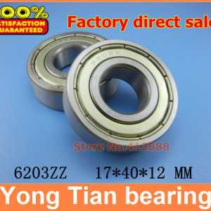 100pcs/lot free shipping Wholesale Miniature deep groove ball bearing 6203ZZ 17*40*12 mm