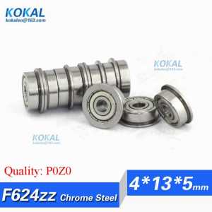 [CMF624ZZ-P0]Free Shipping 10pcs flange bushing ABEC-1 type F624-2ZZ F624zz F624 inner 4mm minitype ball bearing 4*13*5*15*1mm