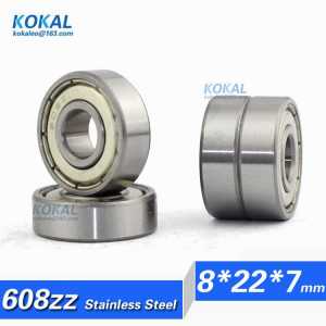 [S608ZZ]Free Shipping 10pcs stainless steel high quality S160018zz S80018zz 60018zz S608zz S608 ball bearing 8mm*22mm*7mm