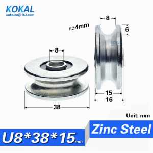 [U0838-15]10pcs/Lot U Deep Groove Ball Bearings Miniature Pulley Steel Transmission Eccentric Wheel bearing U608 8X38X15mm 0838