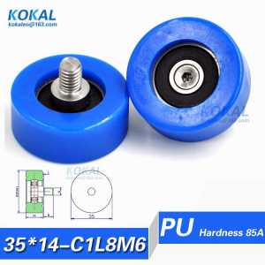 [PU35*14-C1L8M6]Free Shipping 10pcs 626RS PU roller with outer diameter 35mm cash counting machine rubber wheel pulley 6*35*14mm