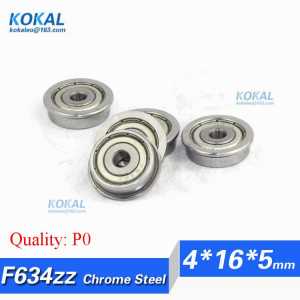 [CF634ZZ-P0]Free Shipping 10pcs chrome steel flange bushing bearing medical dental bearing F634zz F634-zz 4*16*5mm