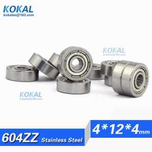 [S604ZZ]Free Shipping 10pcs 440C stainless steel minisize bearing 80014 604ZZ 604-2z 604z deep groove ball bearing 4*12*4mm