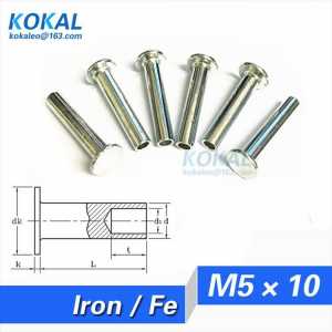 [Fe-M5*10] Free Shipping 100PCS M5 series flush head steel socket shank rivets M5*10MM steel rivets