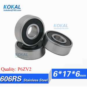 [S606RS-P6]Free Shipping 10pcs Gcr15 ABEC-5  high quality stainless steel440C  606RS bearing 606RZ R1760RS 80016 6*17*6mm