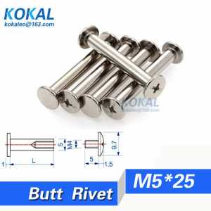 [DJ-M5*25]Free Shipping 20pcs 5*25MM PHOTO ALBUM accout book butt rivets belt bolt fasteners Screw M5*25MM