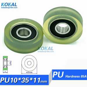 [PU1035-11] 1PCS TPU 6000RS ball bearing cash counting machine sliding drawer roller wheels 10*35*11mm OD 35mm PU rubber roller