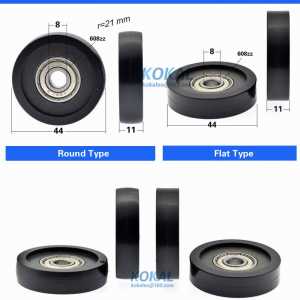 [TPU 0844-11] 10PCS Low noise 608zz 608 coated with TPU rubber Vending machine guide sliding guide bearing wheel roller 8*44*11
