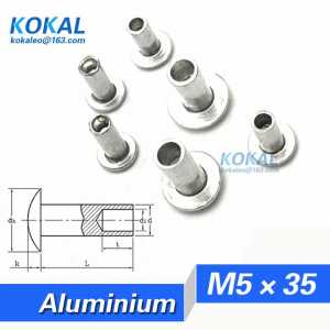 [YKAL-M5*35] 50PCS * M5 Series oval head half hollow rivet DIY furniture hardware aluminum steel rivet with 35mm length rivet