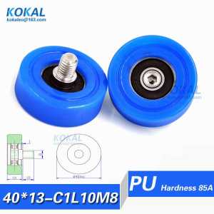 [PU40*13-C1L10M8]Free Shipping 10pcs M6 TPU 608RS bearing roller wheel outer diameter 40mm rubber money-count pulley 8*40*13