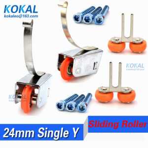 [24DT]high loading 24m Single Y Type Wardrobe Sliding Door Roller Wheels Pulley Sliding Door Silence Home Office Accessories New