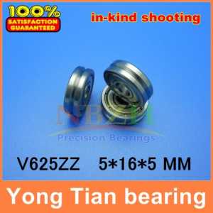 V625ZZ V grooved straightener guide wheel bearings 625VV  ABEC-5 V groove pulley roller bearing V120 5*16*5 mm