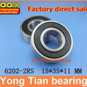 100pcs free shipping double Rubber sealing cover deep groove ball bearing 6202-2RS 15*35*11 mm