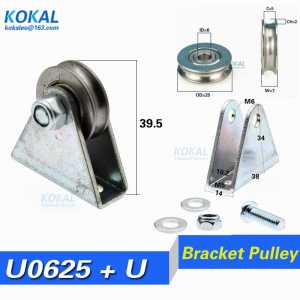 [U0625+ZJ] Free shipping 10pcs/LOT stainless steel U groove 440C ball bearing with U/L triangular bracket/L bracket base wheel