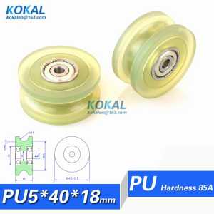 [PU0540-18]Free shipping PU polyurethane plastic double plastic bag bearing guide pulley wheel TPU bearing 5*30*30mm door roller