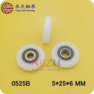 shower room plastic pulley bearings/shower roller /plastic-covered mute bearing 0525B 5*25*6 mm free shipping